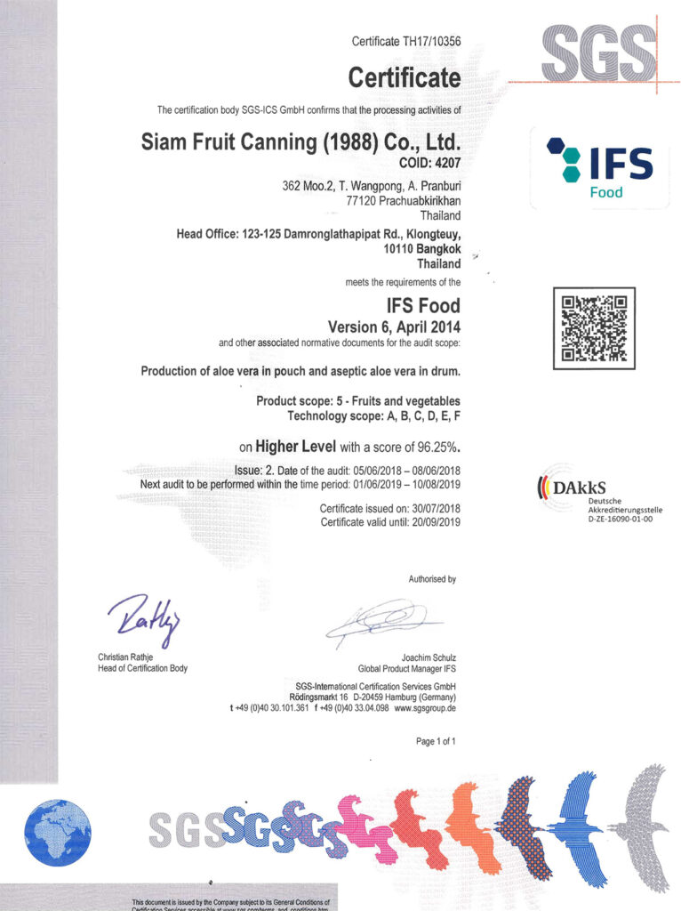 sifcothai|Our Certifications